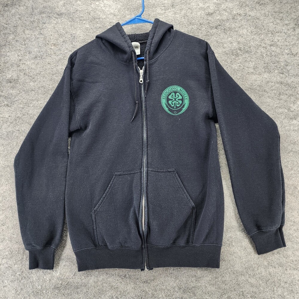 Flogging Molly Hoodie Womens Small Full Zip Gildan Black Anthem